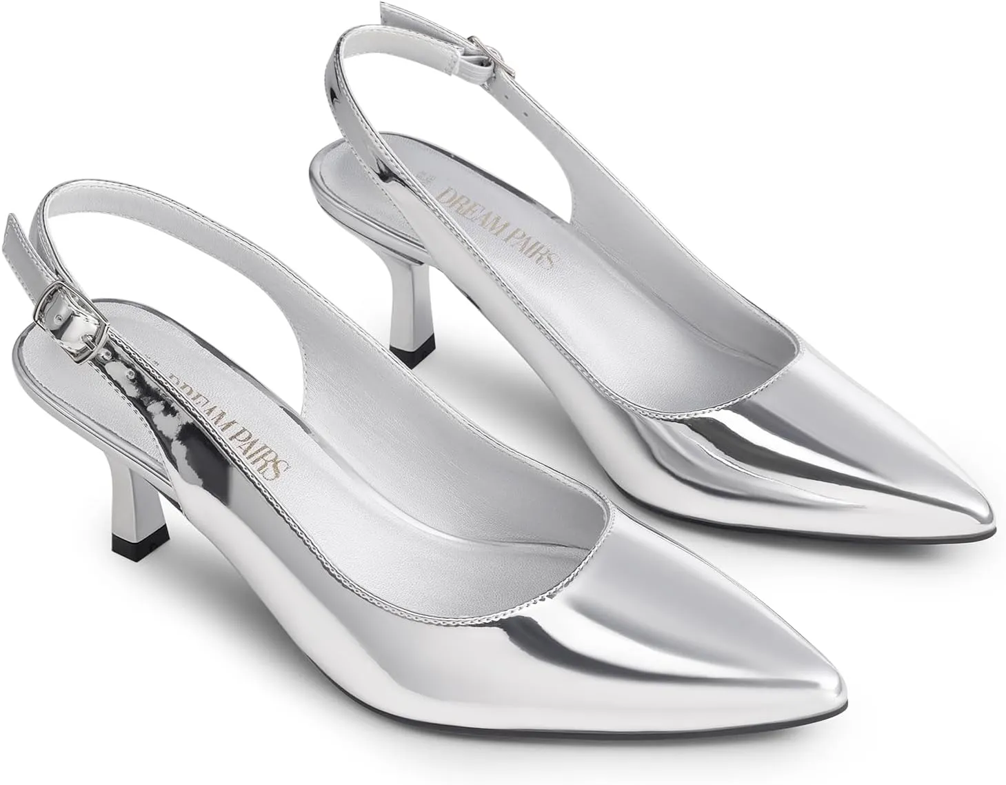 DREAM PAIRS Women's Kitten Heels Slingback Closed Pointed Toe Low Pumps Shoes Women Party Wedding Sexy Casual Dress Shoes