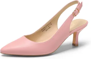DREAM PAIRS Women's Kitten Heels Slingback Closed Pointed Toe Low Pumps Shoes Women Party Wedding Sexy Casual Dress Shoes