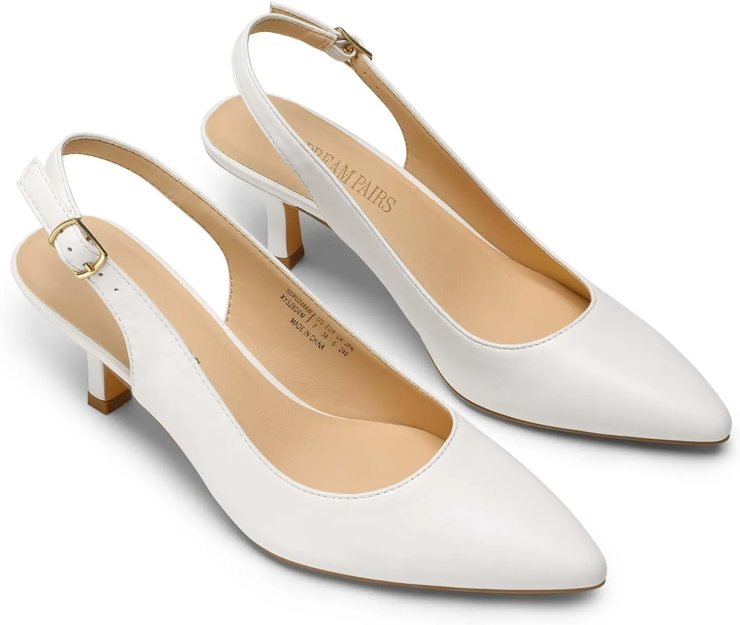 DREAM PAIRS Women's Kitten Heels Slingback Closed Pointed Toe Low Pumps Shoes Women Party Wedding Sexy Casual Dress Shoes