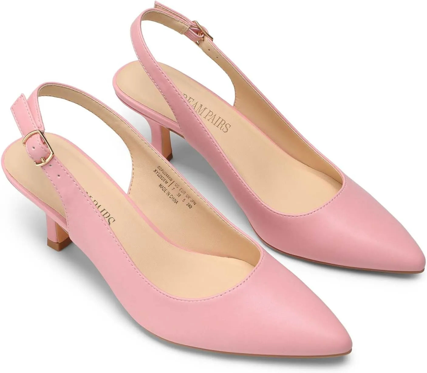 DREAM PAIRS Women's Kitten Heels Slingback Closed Pointed Toe Low Pumps Shoes Women Party Wedding Sexy Casual Dress Shoes