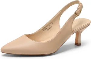 DREAM PAIRS Women's Kitten Heels Slingback Closed Pointed Toe Low Pumps Shoes Women Party Wedding Sexy Casual Dress Shoes