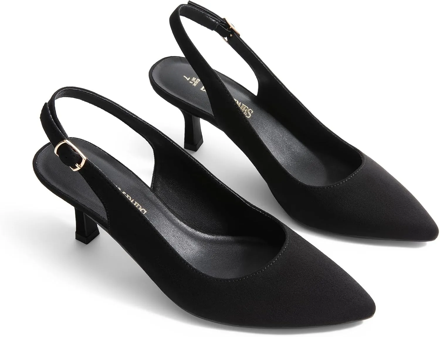 DREAM PAIRS Women's Kitten Heels Slingback Closed Pointed Toe Low Pumps Shoes Women Party Wedding Sexy Casual Dress Shoes