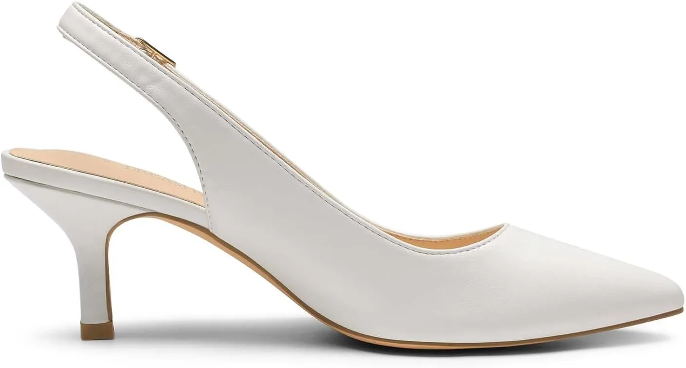 DREAM PAIRS Women's Kitten Heels Slingback Closed Pointed Toe Low Pumps Shoes Women Party Wedding Sexy Casual Dress Shoes