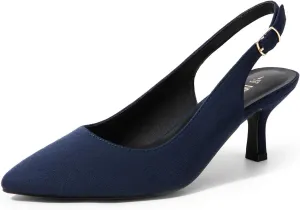 DREAM PAIRS Women's Kitten Heels Slingback Closed Pointed Toe Low Pumps Shoes Women Party Wedding Sexy Casual Dress Shoes