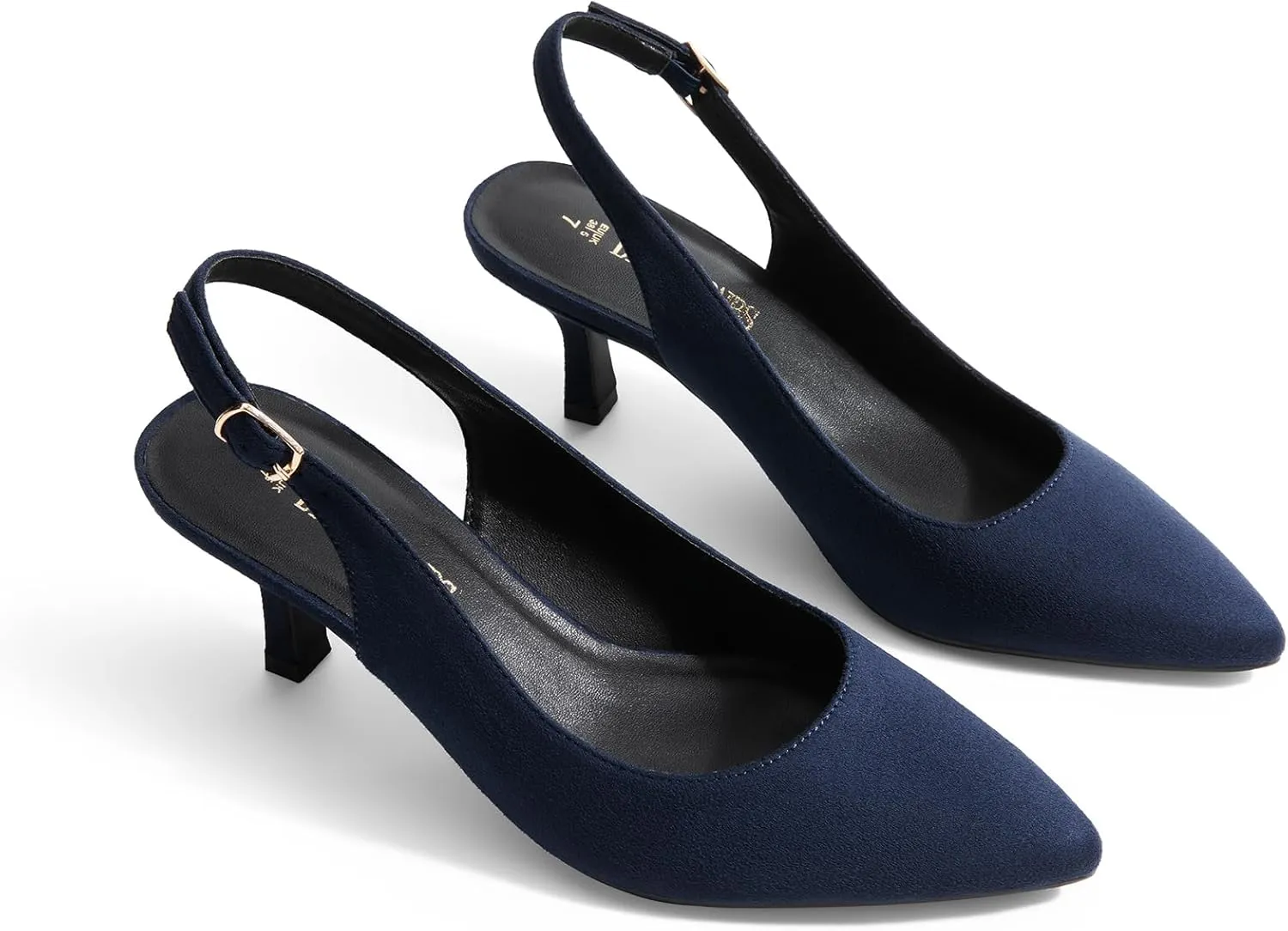 DREAM PAIRS Women's Kitten Heels Slingback Closed Pointed Toe Low Pumps Shoes Women Party Wedding Sexy Casual Dress Shoes