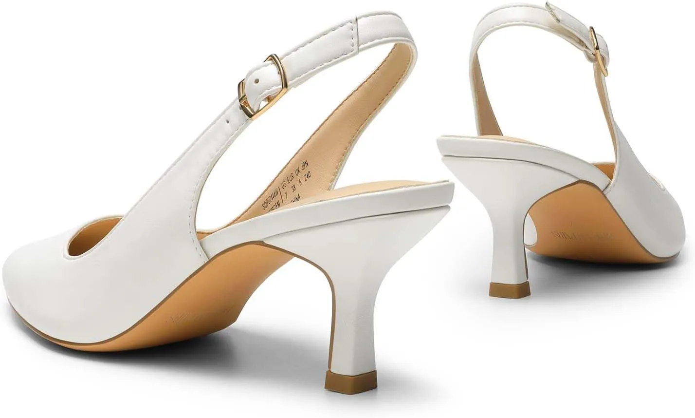 DREAM PAIRS Women's Kitten Heels Slingback Closed Pointed Toe Low Pumps Shoes Women Party Wedding Sexy Casual Dress Shoes