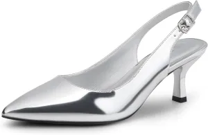 DREAM PAIRS Women's Kitten Heels Slingback Closed Pointed Toe Low Pumps Shoes Women Party Wedding Sexy Casual Dress Shoes