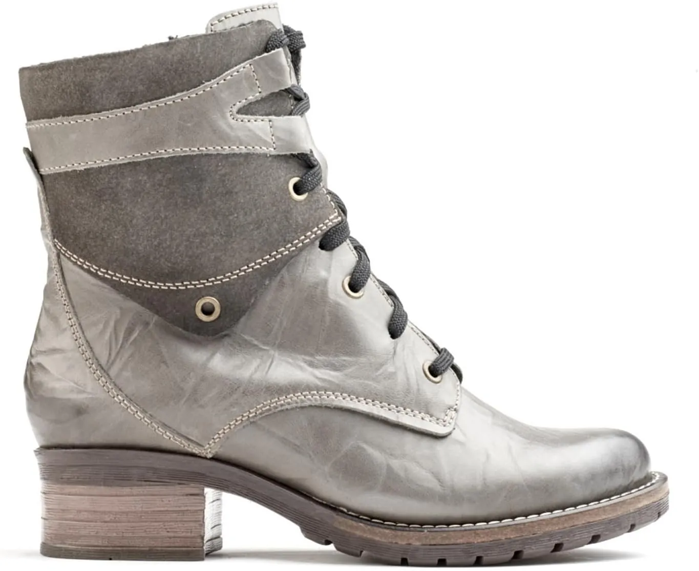 Dromedaris Women's Kara Combat Lace-up Comfort Boot with Inside Zip