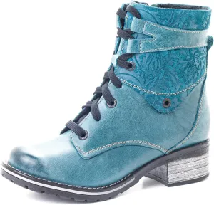 Dromedaris Women's Kara Combat Lace-up Comfort Boot with Inside Zip