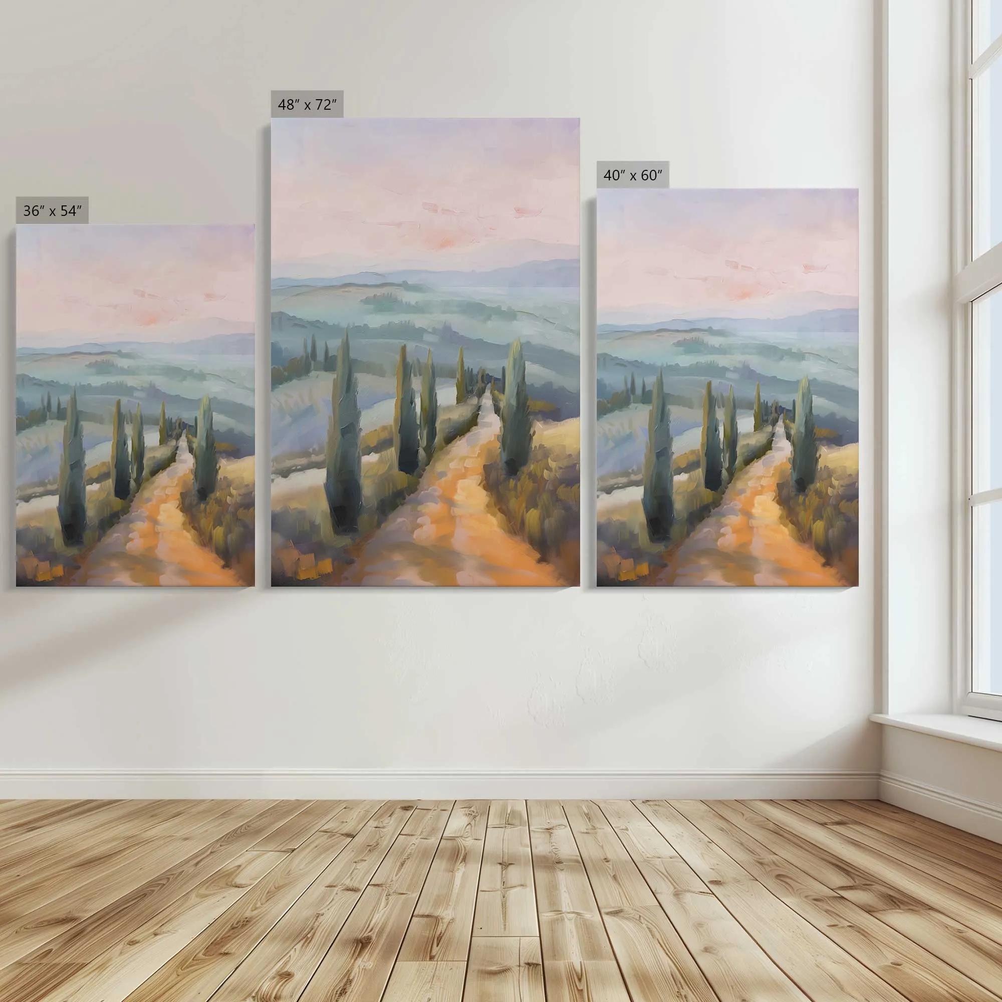 Dusk's Glow in Tuscany v3 Large Canvas Print