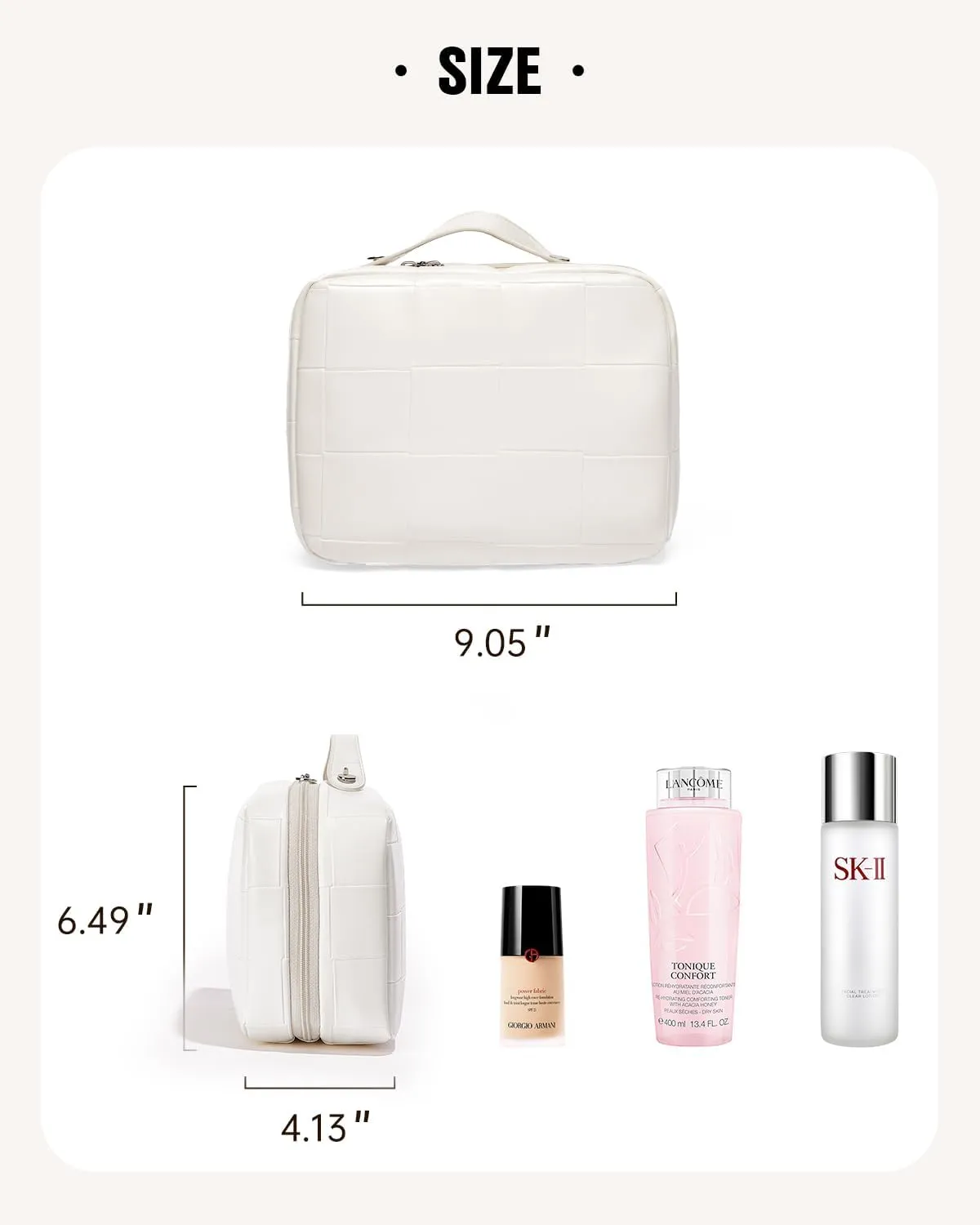 EACHY Travel Makeup Bag,Large Capacity Cosmetic Bags for Women,Waterproof Portable Pouch Open Flat Toiletry Bag Make up Organizer with Divider and Handle