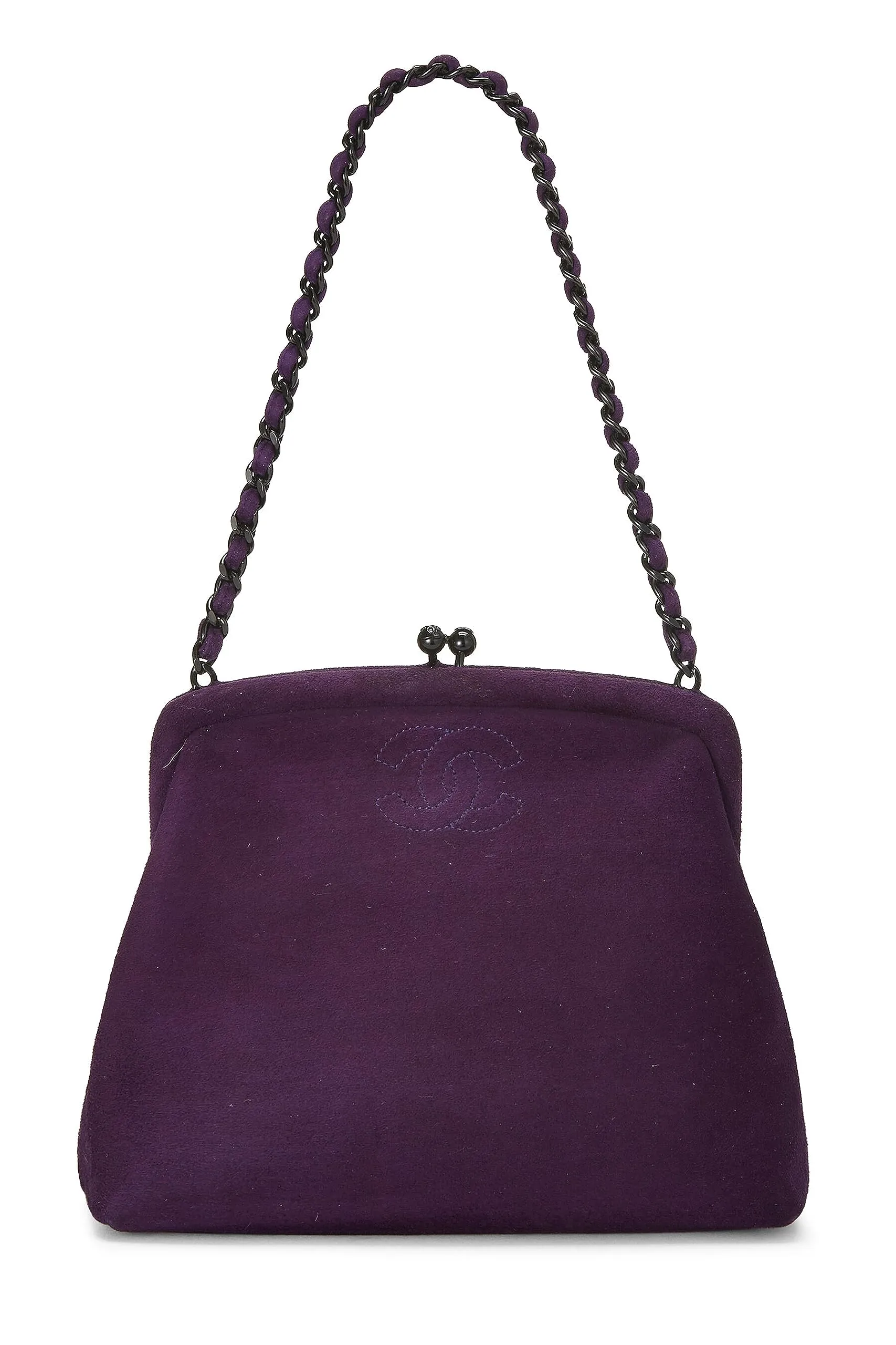 Eco-friendly technology Kiss Mini Lock Purple  Suede Savings-packed Chanel, Bag, Purple
