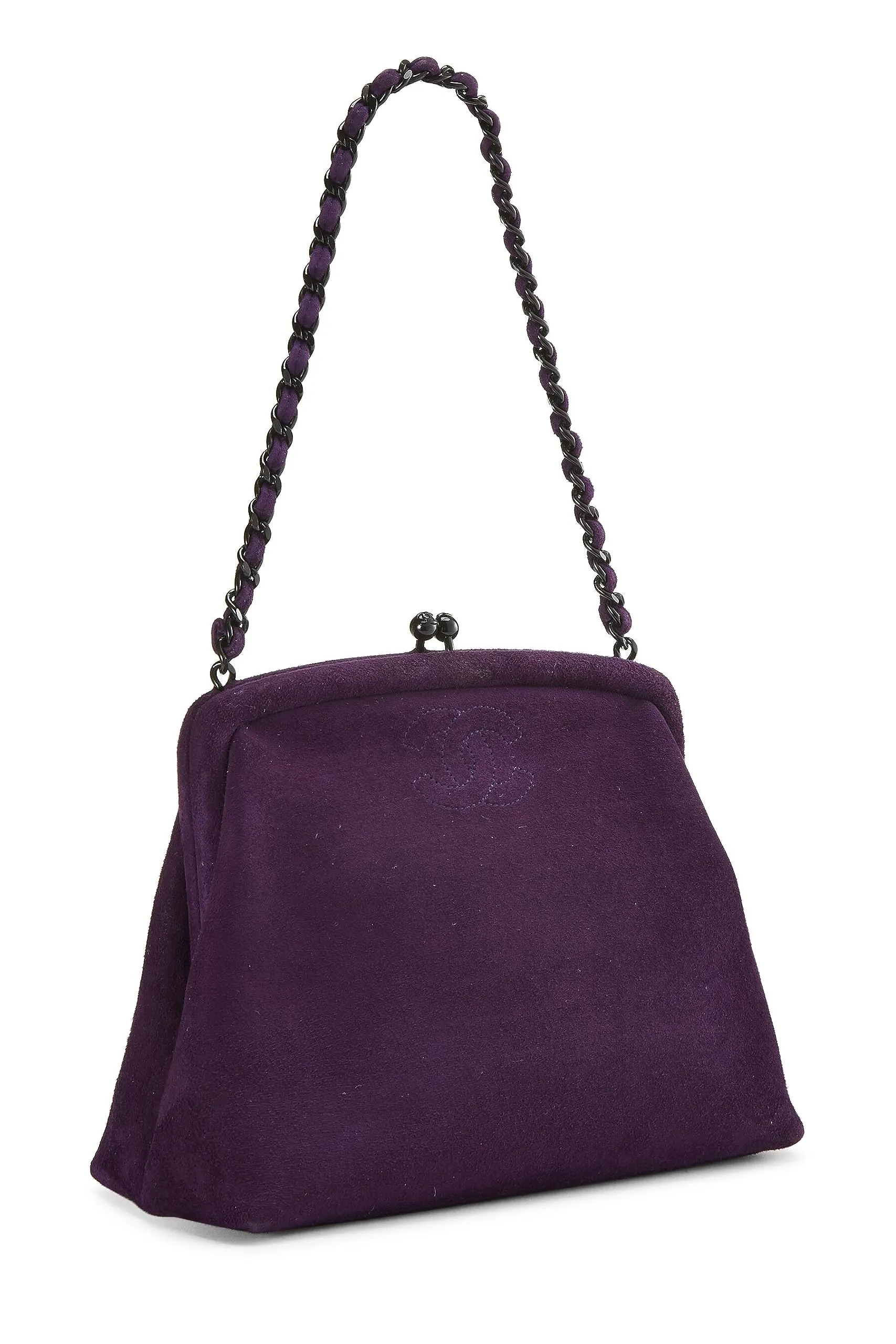 Eco-friendly technology Kiss Mini Lock Purple  Suede Savings-packed Chanel, Bag, Purple