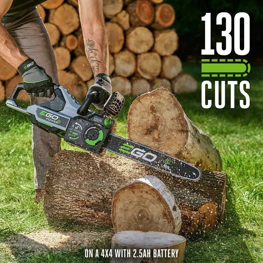 EGO POWER  Chain Saw, 16” Battery Powered Chainsaw, Electric Cordless, Includes 56V 2.5Ah Battery and Charger – CS1611