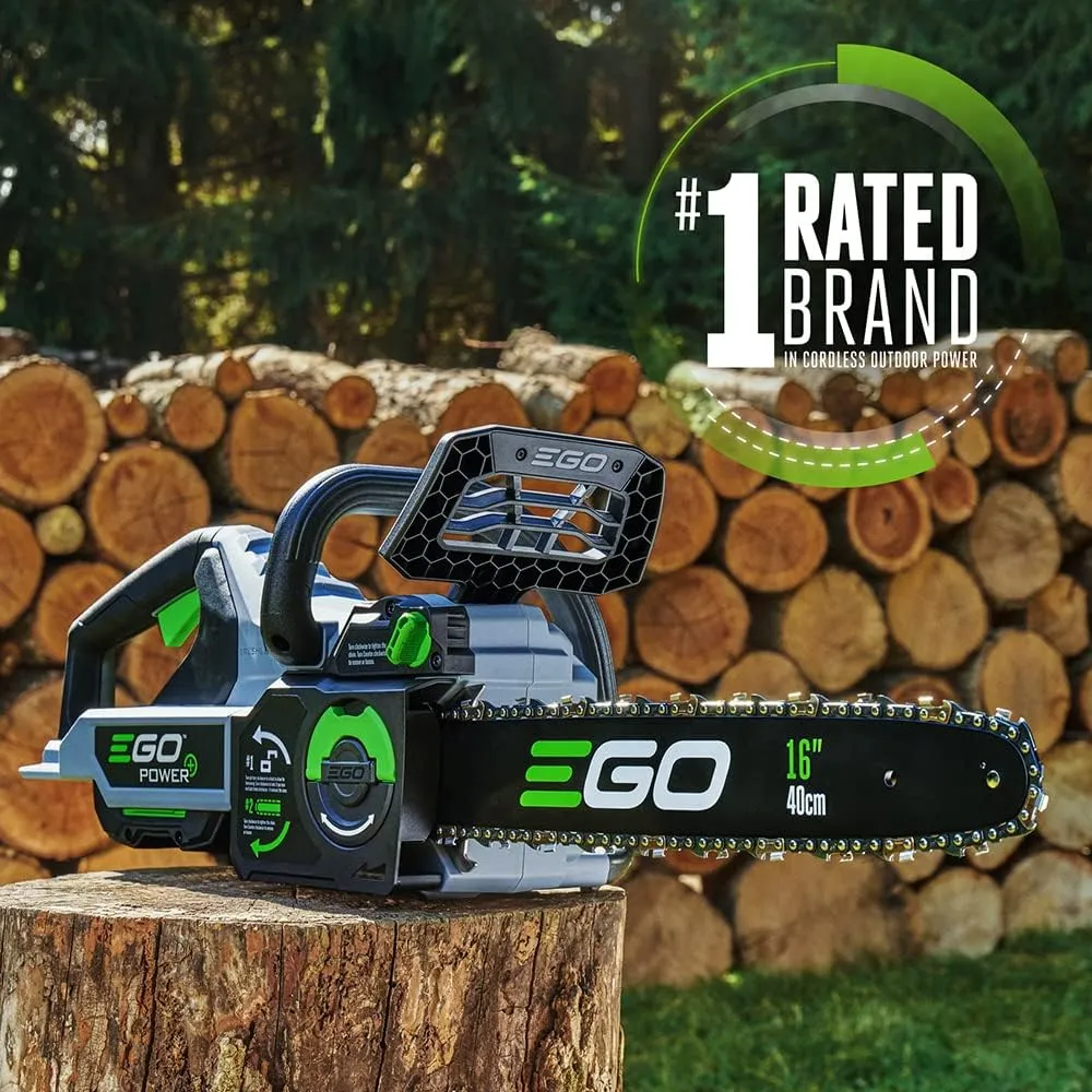 EGO POWER  Chain Saw, 16” Battery Powered Chainsaw, Electric Cordless, Includes 56V 2.5Ah Battery and Charger – CS1611