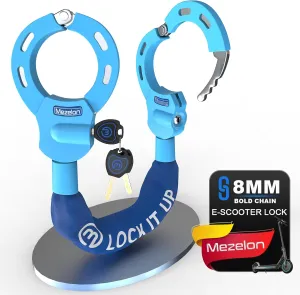 Electric Scooter Lock, 8mm Chain Lock Bike Locks Heavy Duty Anti Theft with 3 Keys for E-Bike/Electric Scooters