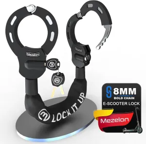 Electric Scooter Lock, 8mm Chain Lock Bike Locks Heavy Duty Anti Theft with 3 Keys for E-Bike/Electric Scooters