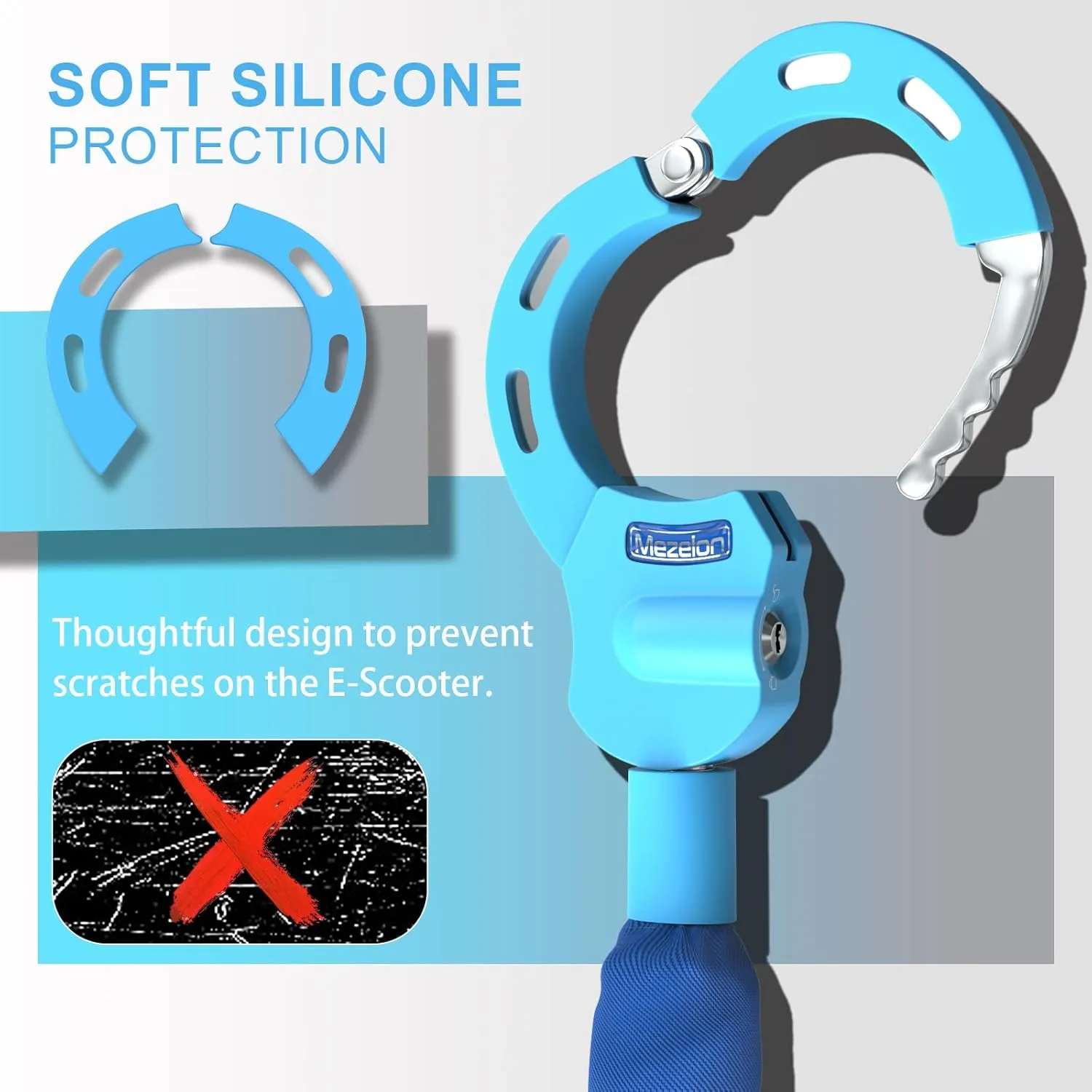 Electric Scooter Lock, 8mm Chain Lock Bike Locks Heavy Duty Anti Theft with 3 Keys for E-Bike/Electric Scooters