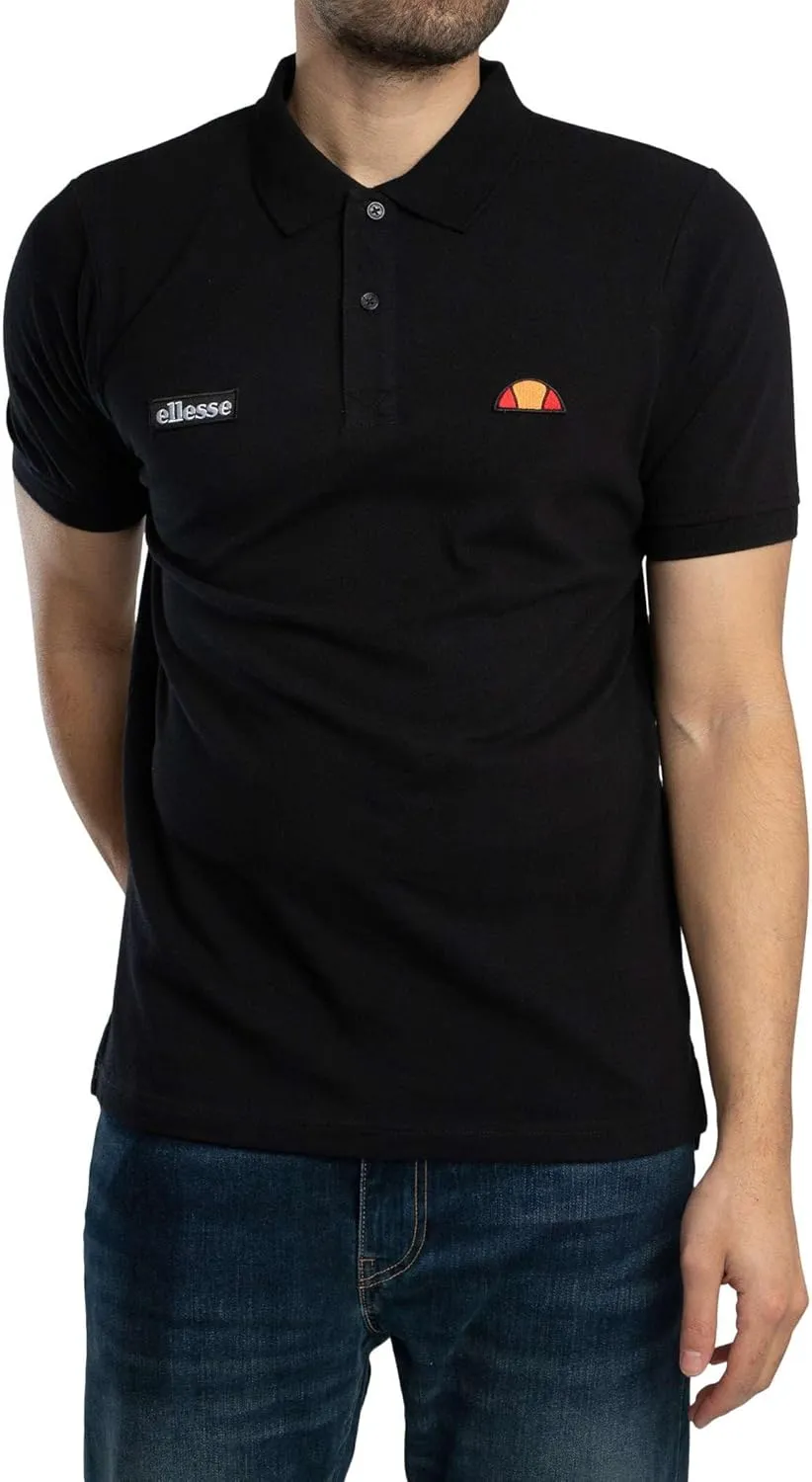 ellesse Men's Monvali Polo Shirt, Black, L