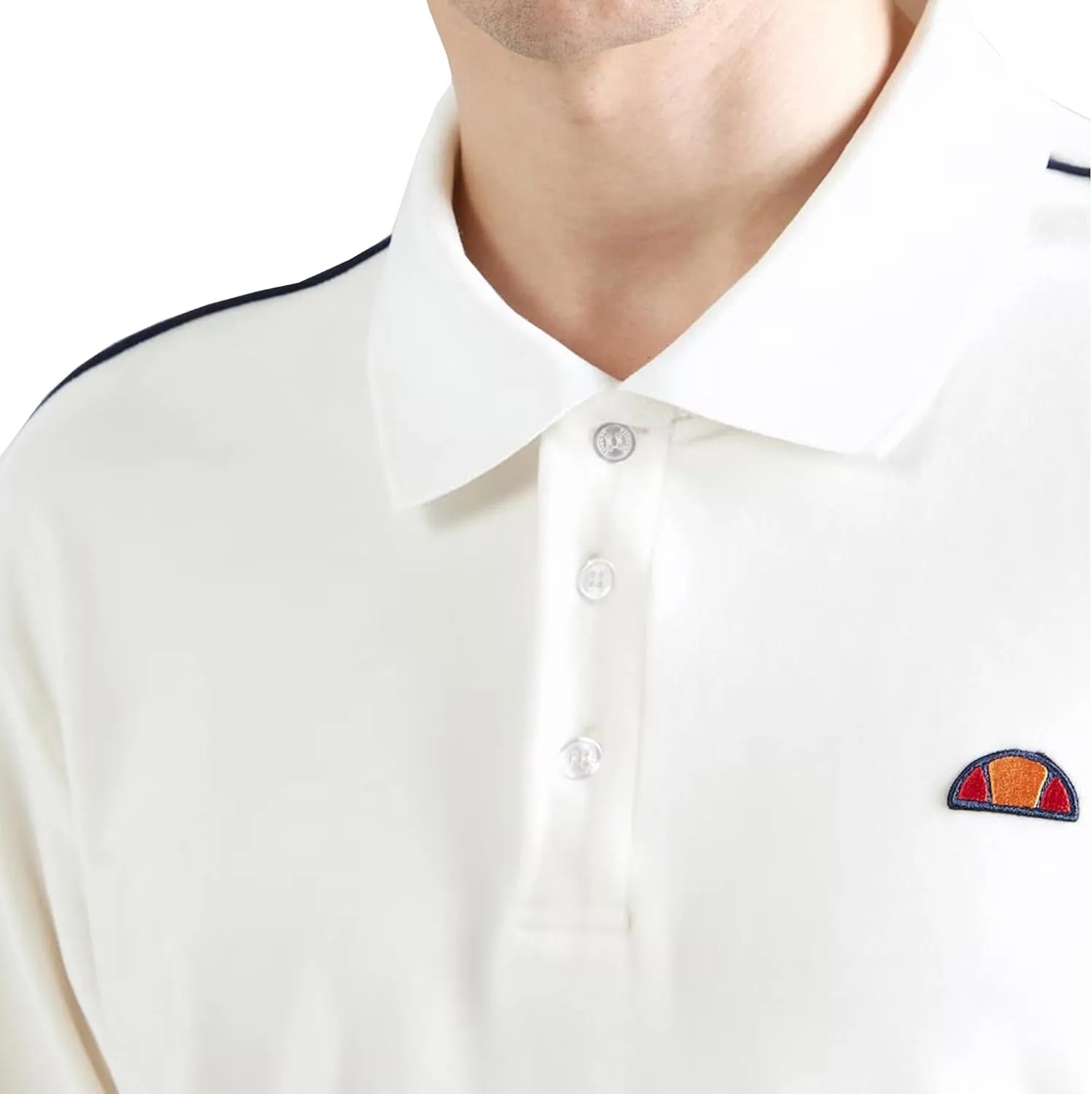 ellesse Sinise Velour Polo Shirt Off White