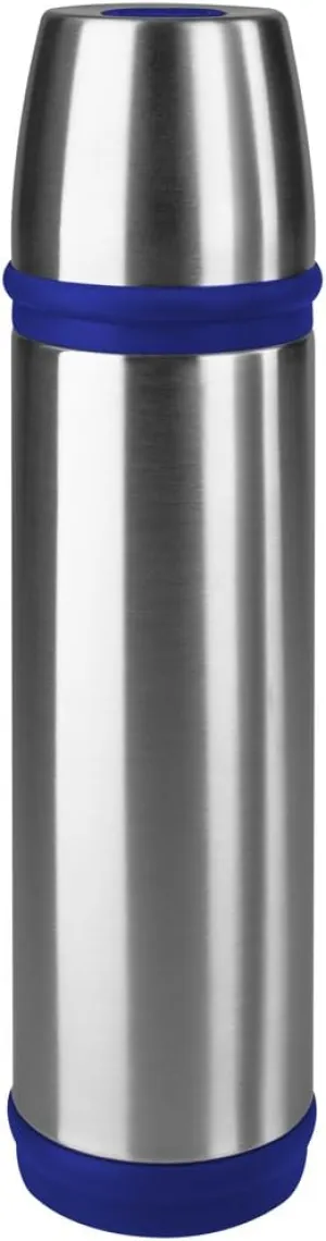 Emsa 502472 Captain Insulated Flask, Screw Cap, 350 ml, Stainless Steel/Blue