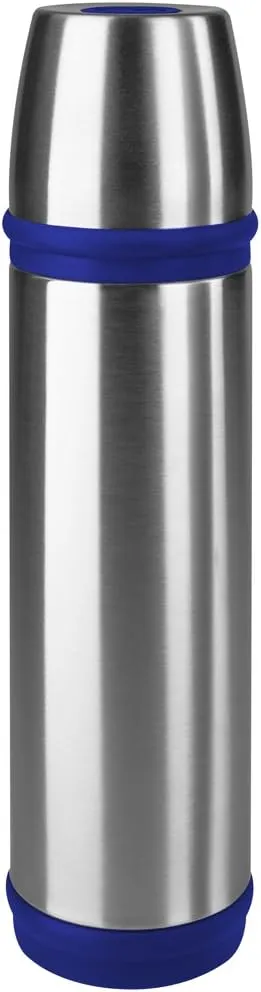 Emsa 502472 Captain Insulated Flask, Screw Cap, 350 ml, Stainless Steel/Blue
