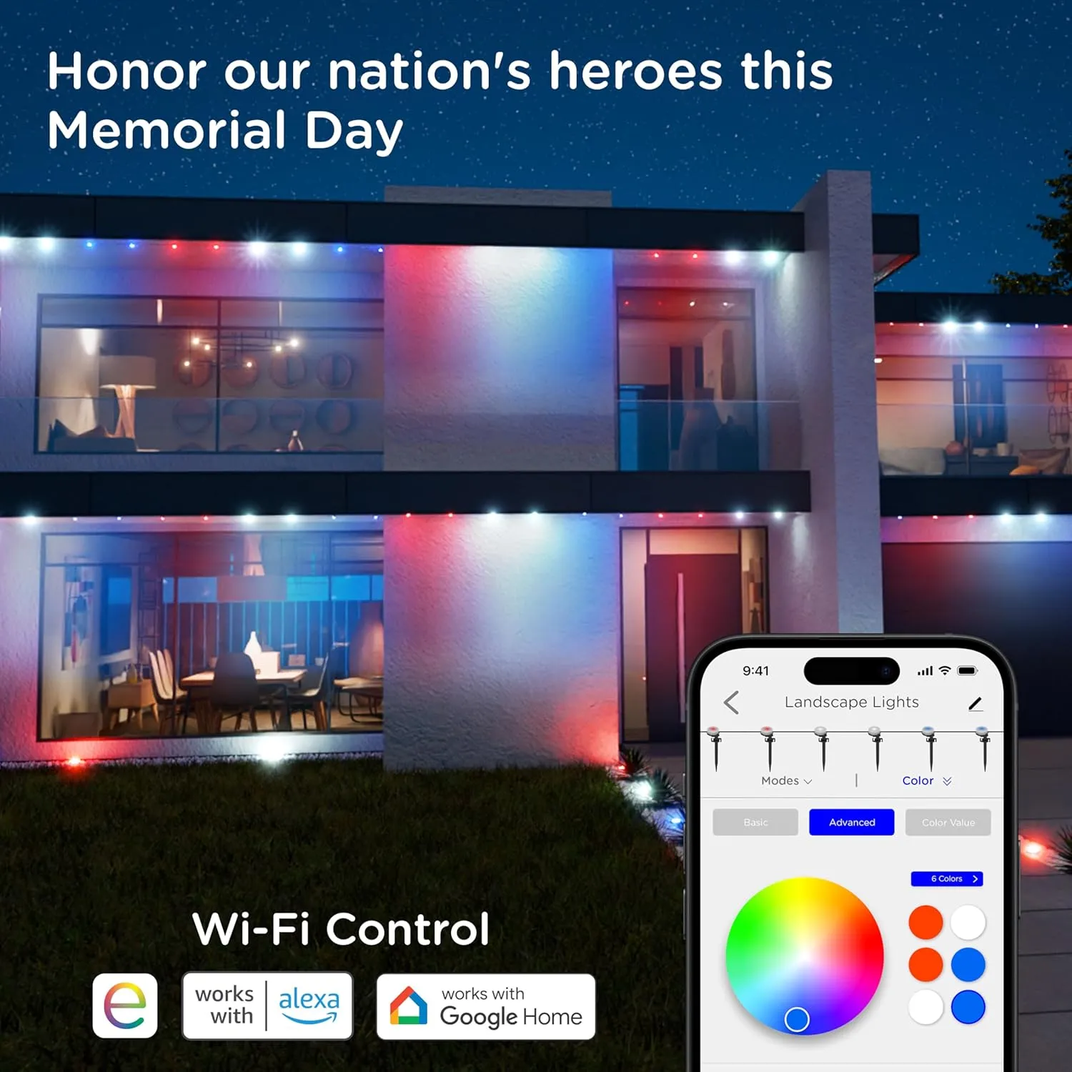 Enbrighten Vibe Eternity Permanent Outdoor Lights, 50ft, 36 RGBWIC LEDs, Smart Everyday Accent Lights, IP67 Waterproof, Compatible with Alexa, Google Home, White, 81102