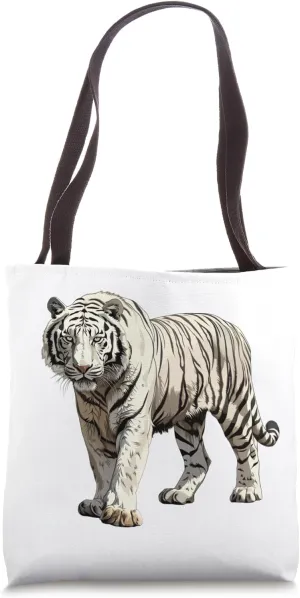 Enigmatic White Tiger Stride Tote Bag