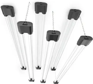 Ensenior 6 Pack Linkable Led Shop Light 4ft for Garage, 4400 High Lumens, 36W Equivalent 280W, 5000K Daylight, 48 Inch Utility Shop led Lights, Surface or Hanging Mount Fixtures, Black, ETL Certified