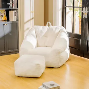 espidoo Fluffy Memory Foam Bean Bag: Ultra-Soft Faux Fur Lazy Sofa Chair - Comfy Lounge Seat for Dorm & Living Room - No Assembly Required Modern Design