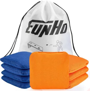 EunHo Cornhole Bags Set of 8 Regulation Size & Weight Corn Hole Bean Bags Official Professional All Weather for Tossing Game with Carry Case