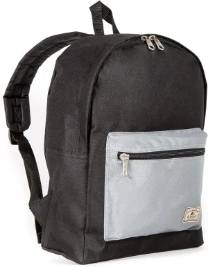 Everest Basic Color Block Backpack, Black/Gray, One Size