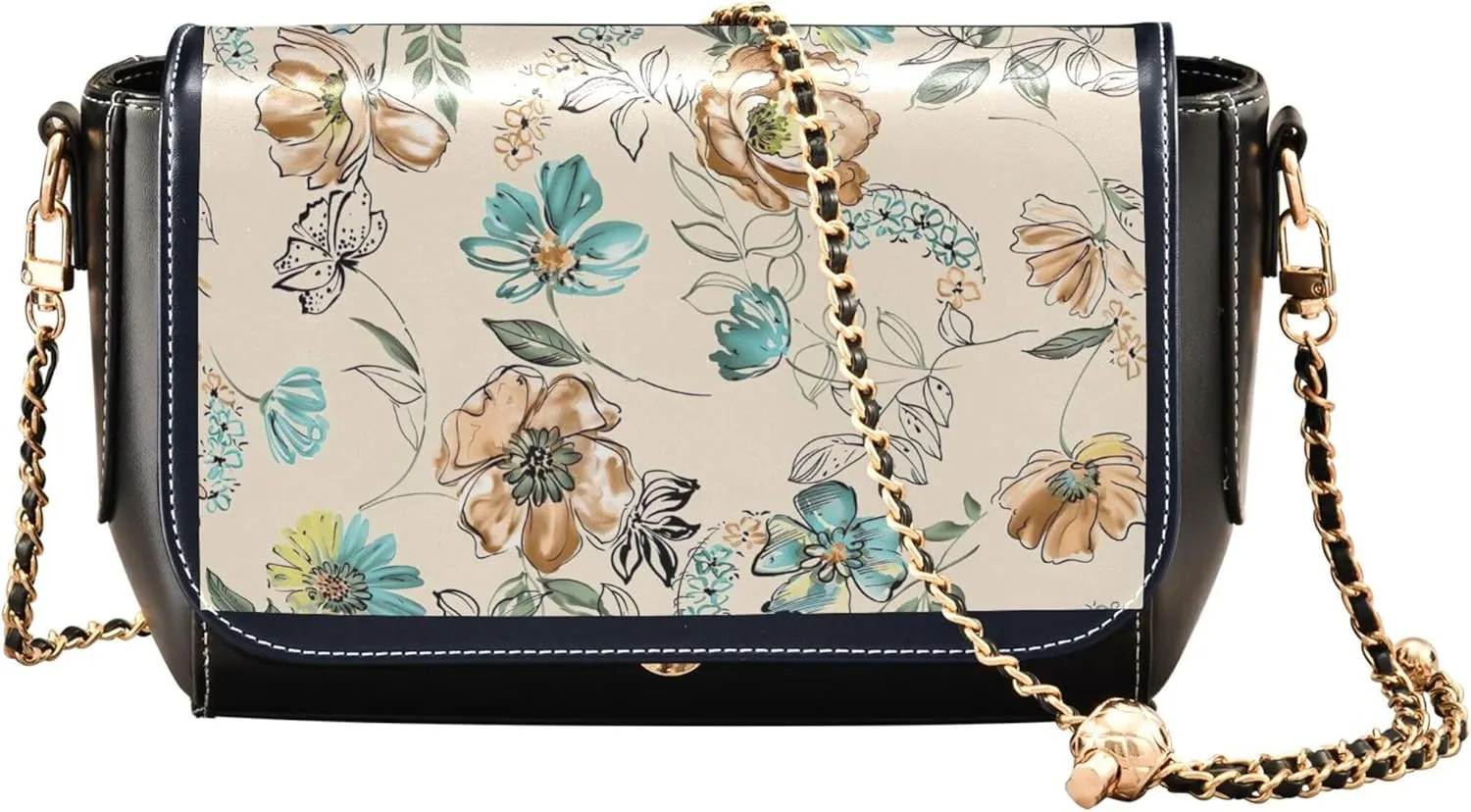 Everyday Shoulder Leather Bags, Shark Fin Whale Dolphin Women Crossbody Purse Fashion Satchel with Chain Strap