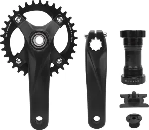 EVTSCAN Kids Cycle Crankset Bottom Bracket 34T Aluminum Alloy Chainring Crank Arm Set Hollow Integrated BCD104mm