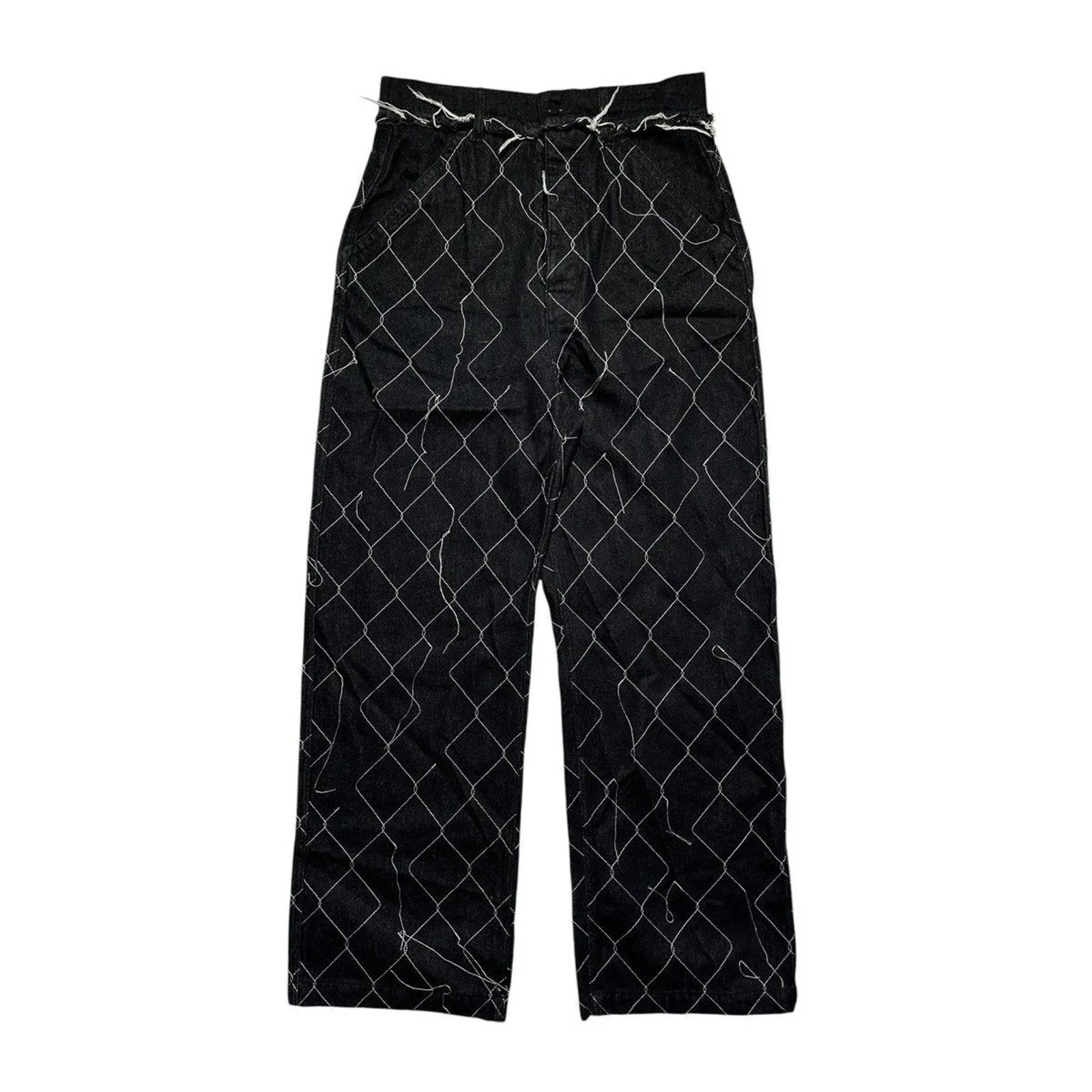 Exposed chain link stitch denim