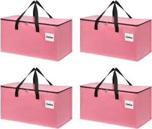 Extra Large Moving Bags with Zipper - Heavy Duty Tote for Packing Clothes, Durable Storage Bin Organizer, Multipack Set