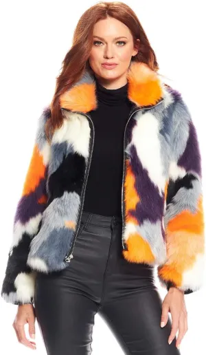 Fabulous-Furs Donna Salyers Glow Up Faux Fur Zip Bomber Jacket