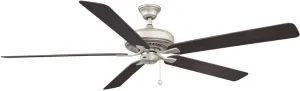 Fanimation 72" Edgewood Brushed Nickel Outdoor Pull-Chain Ceiling Fan