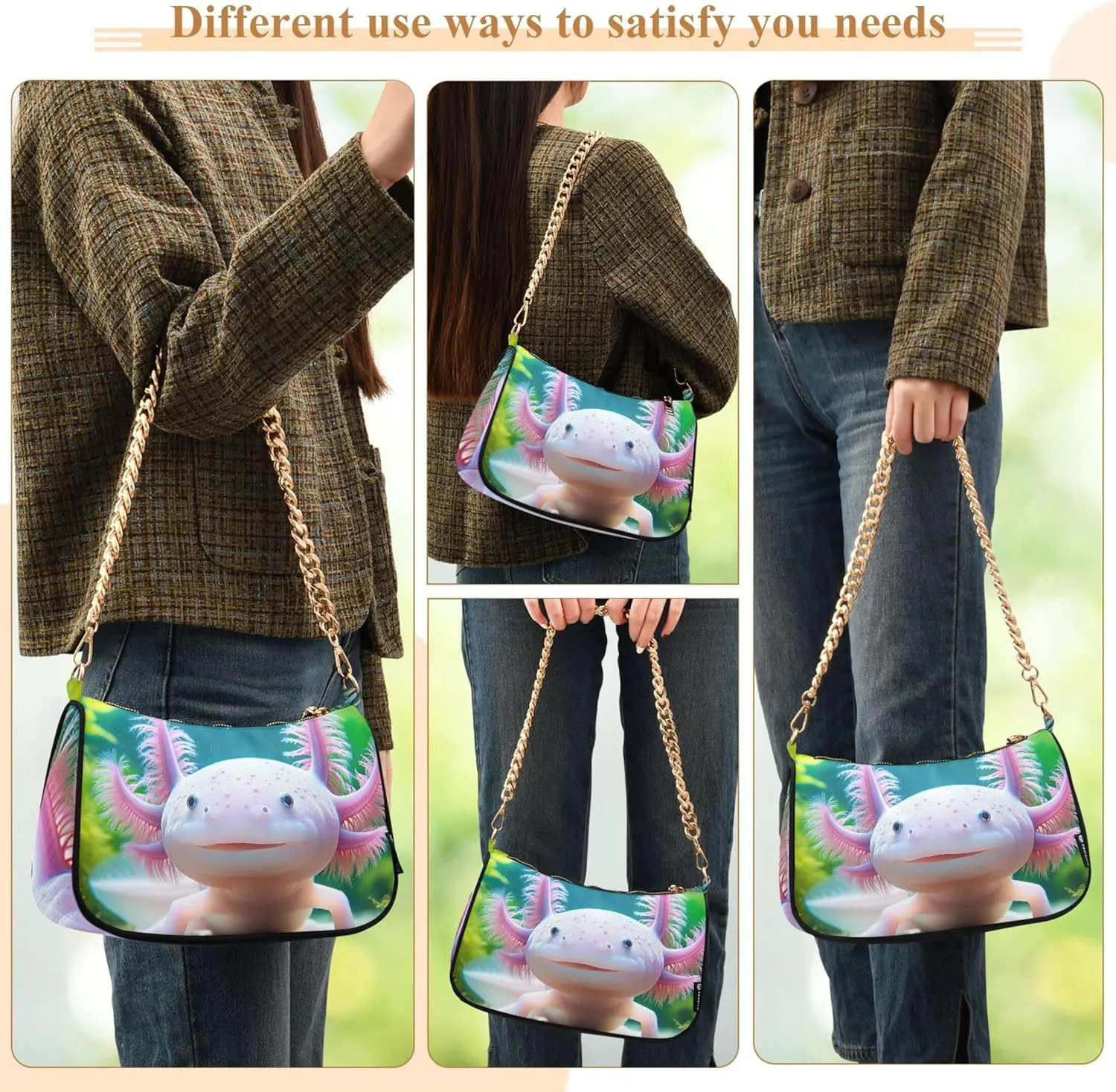 Fantasy Mermaid under Sea Tote Bag Purse Hobo Tote Bag Womens Vintage Handbags Chain Small Shoulder Bag