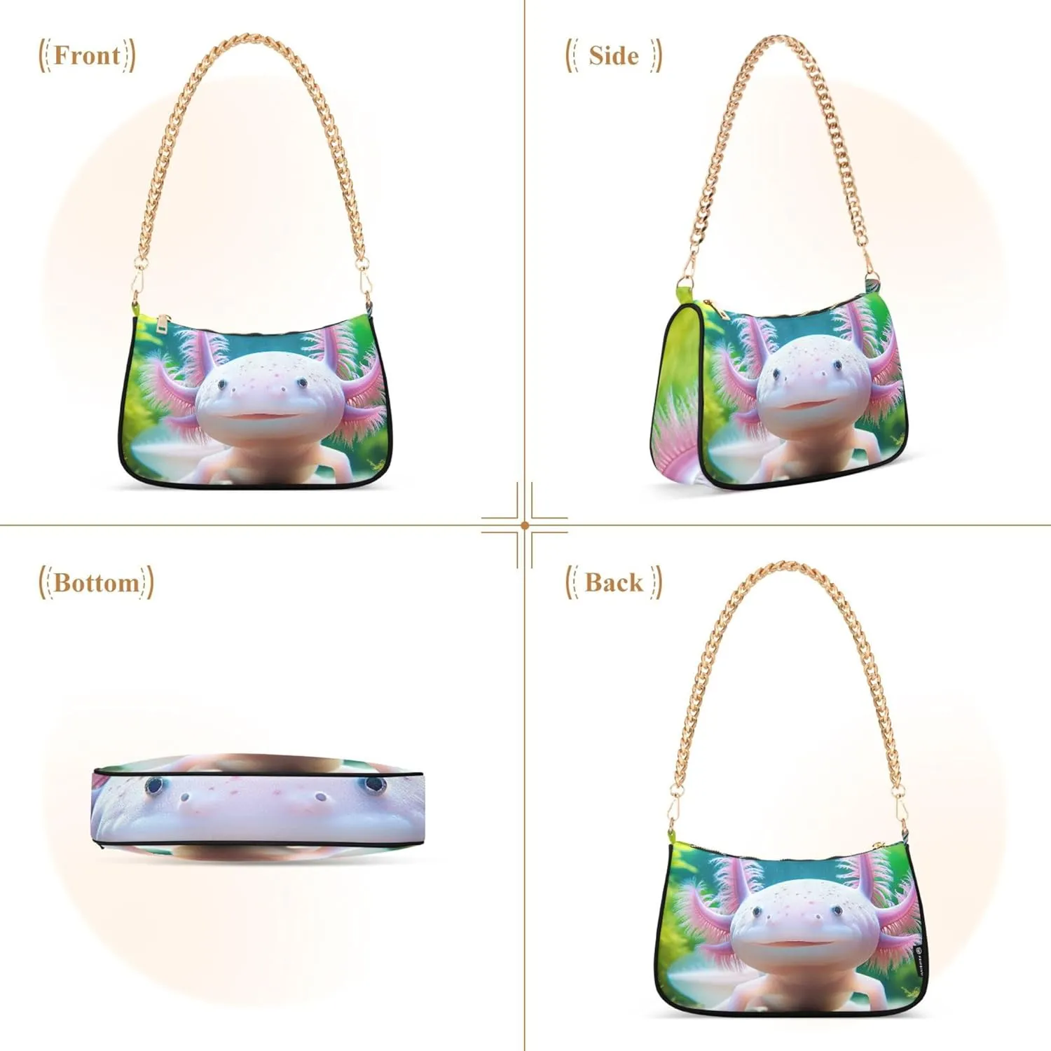 Fantasy Mermaid under Sea Tote Bag Purse Hobo Tote Bag Womens Vintage Handbags Chain Small Shoulder Bag