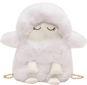 Fashion Bags, Crossbody Bags, 2023 New Shoulder Bag Plush Sheep Crossbody Bag Versatile Chain Bag for Women Girl Trendy Cellphone Bag(White)