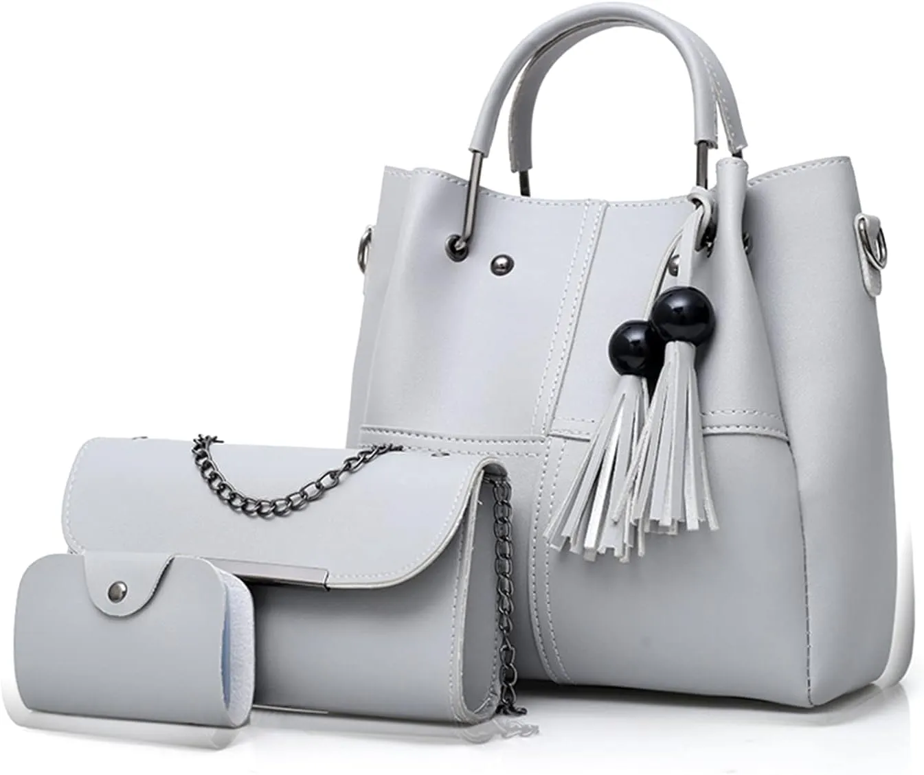 Fashion Bucket Tote Bag 3 Pcs Set Women Handbag Shoulder Bag Waterproof