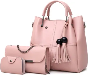 Fashion Bucket Tote Bag 3 Pcs Set Women Handbag Shoulder Bag Waterproof