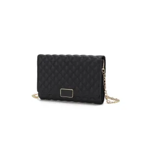 FASHNZFAB Mkf Gretchen Quilted Envelope Clutch Crossbody Mia