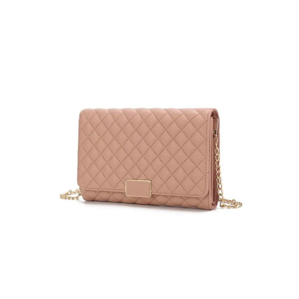 FASHNZFAB Mkf Gretchen Quilted Envelope Clutch Crossbody Mia