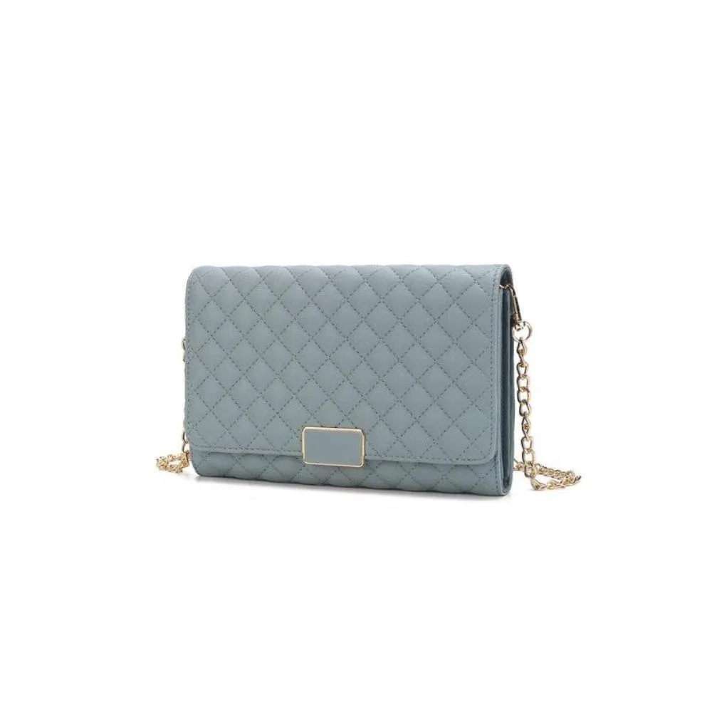 FASHNZFAB Mkf Gretchen Quilted Envelope Clutch Crossbody Mia