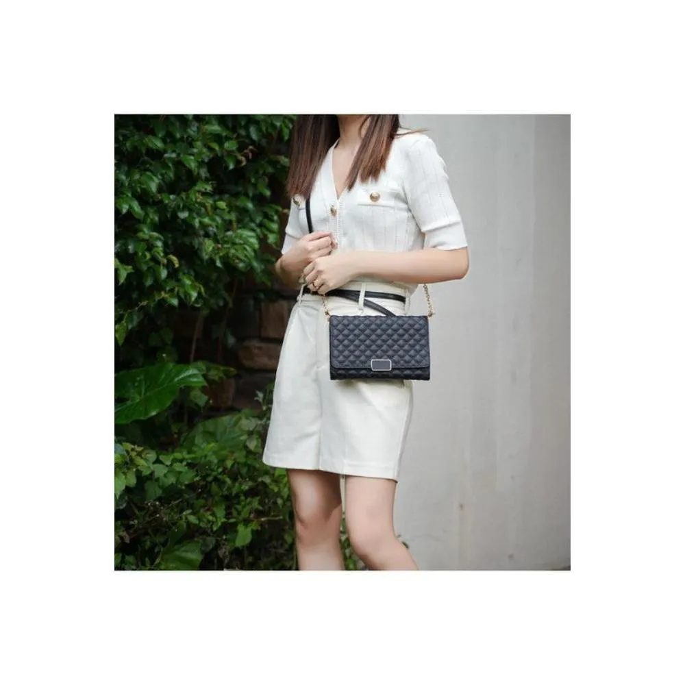 FASHNZFAB Mkf Gretchen Quilted Envelope Clutch Crossbody Mia