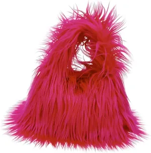 Faux Fur Handbags Furry Fluffy Fuzzy Bags Plush Tote Cute Handbag Faux Fur Crossbody Bag Shoulder Bag for Women, Rose Red