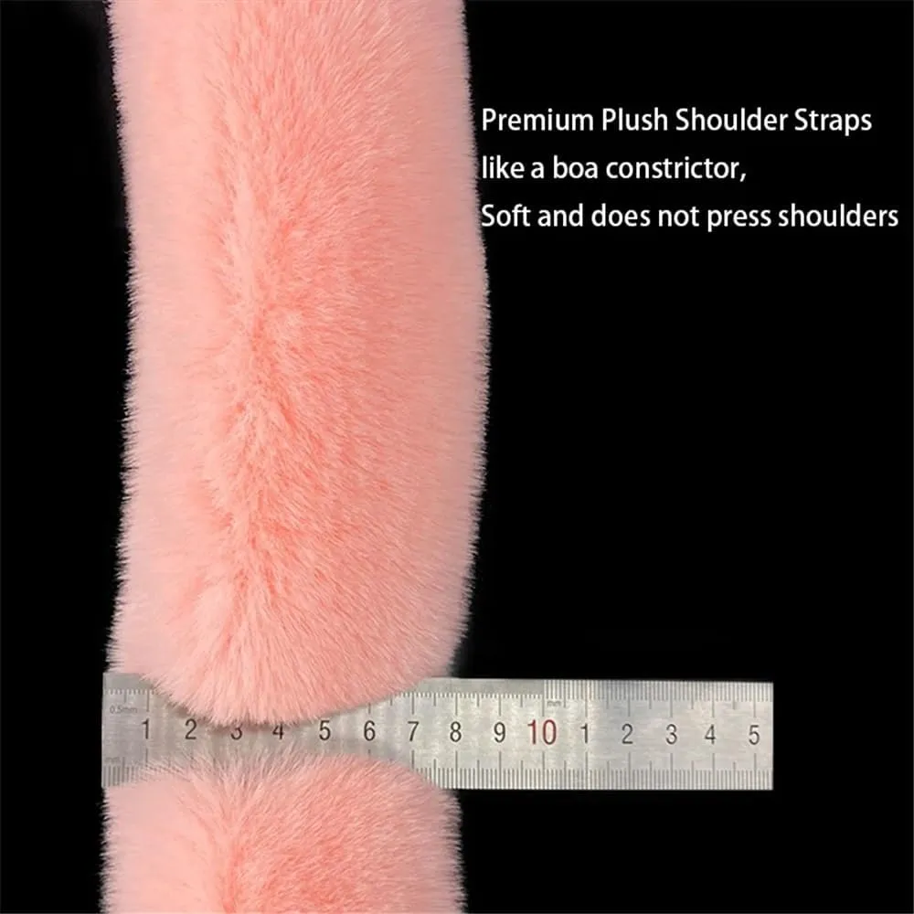 Faux Fur Handle Bag Strap Adjustable Crossbody Shoulder Strap Replacement for Wallets Accessories