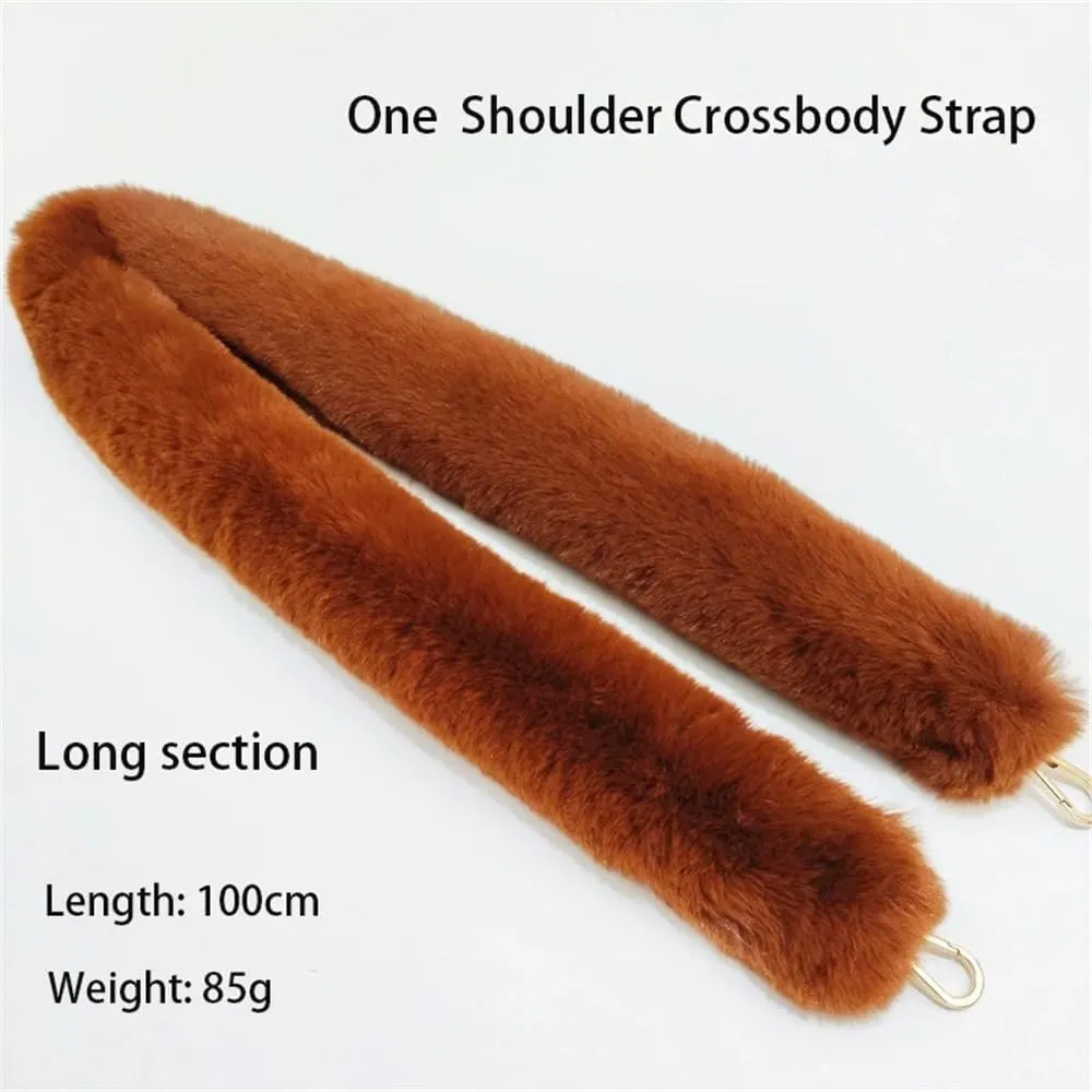 Faux Fur Handle Bag Strap Adjustable Crossbody Shoulder Strap Replacement for Wallets Accessories